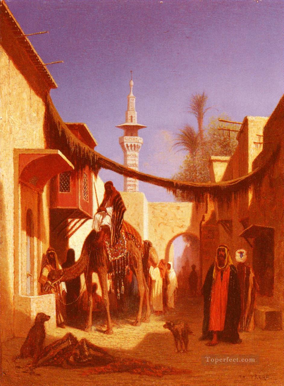 ダマスカスの街路 その2 アラビア東洋学者 シャルル・テオドール・フレール油絵